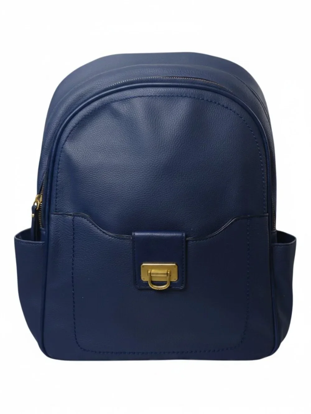 Rosetti Navy Faux Leather Laptop Backpack Work Travel Bag w/ Gold Hardware Chic